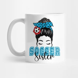 Cute Soccer Player's Sister Messy Bun Mug